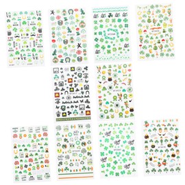 Ipetboom Gold Star Nail Stickers French Tip Nail Decals Patrick's Day Festival Manicure DIY Accessory Set