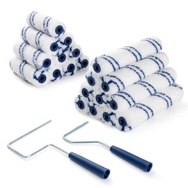 20 Pack Microfiber Paint Roller, 4 Inch and 6 Inch, Small Paint Roller Covers with 2Pcs Anti Rust Metal Roller Frames, Mini Paint Rollers for House Painting, Wall Painting Tool