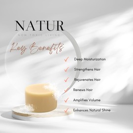 Natur Conditioner Bar - Salon Quality | Natural Ingredients, Non-Toxic, Vegan, Paraben-Free, Zero Waste | Essential Oils, Promotes Hair Repair & Care | Argan & Lemongrass 3 oz