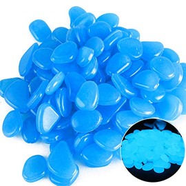 Oubest Fish Tank Rocks Glow Blue/Glow in The Dark Pebbles for Garden/Fish Tank/Aquarium/Plant Pots/Bonsai Walkway/Driveway 500pcs