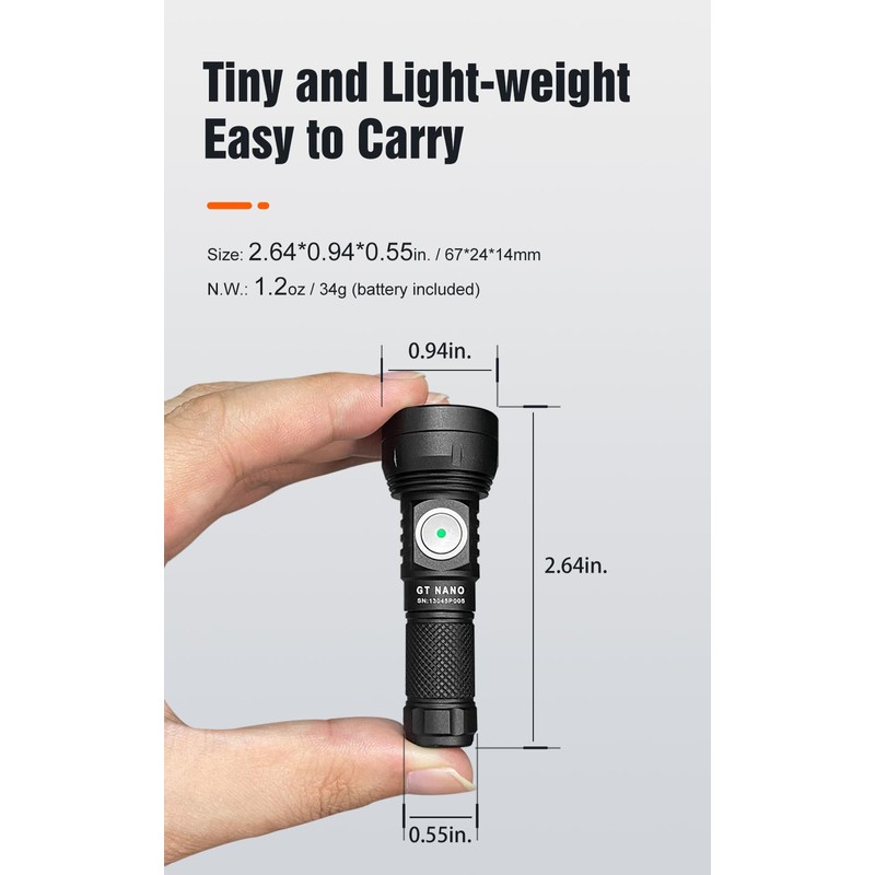 LUMINTOP GT Nano Pro Keychain Flashlight 1600 Lumens Mini Flashlight