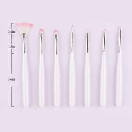 Nail Brushes for Nail Art Brushes,Acrylic Nail Brush,7pcs French Tip Brush Set (White)