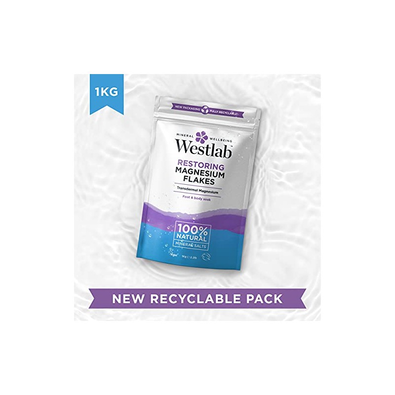 Westlab Magnesium Flakes | RESTORING Magnesium Chloride Bath Flakes |