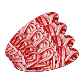 Christmas Candy Canes Double-Sided Oval Nail File Emery Board Set 4 Pack