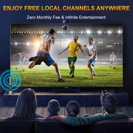 TV Antenna for Local Channels Indoor - 4K HD Digital Antenna for Smart TV Indoor, No Cable Needed - Magnetic Base, 360° Reception, 8.2Ft Cable, Long Range - Support HDTVs with Built-in Tuner