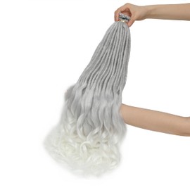 Aguacor Loose Wave Dreadlocks Synthetic French Curly Single Ended Dreadlock Extensions 24inches 10 Strands Thin Soft Spanish Curly SE Dreadlock Extensions for Women (10 Strands, G60)