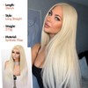 Long Straight Blonde Wig for Women Middle Part Synthetic Wigs