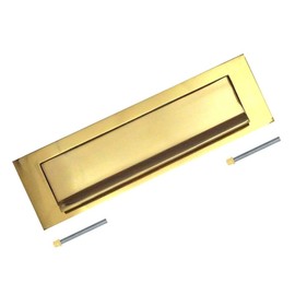 TERF® 250mm X 75mm Traditional Type Victorian Letter Postal Plate Gravity Polished Brass 250mm X 75mm (10'' X 3'') Letter Postal Box Cover Plate Gravity including Fixing Screw