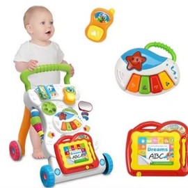 3 in 1 Baby Walker, Memory Training & Observation, Bicycle & Toddler Stroller, for Kids Ages 1 to 4 - BPA Free:_Green