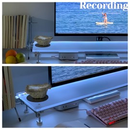 JIWINNER Desk Organizer and Accessories, Computer Monitor Stand for Desk, 23.6" Diy Acrylic Monitor Riser for Desk Accessories