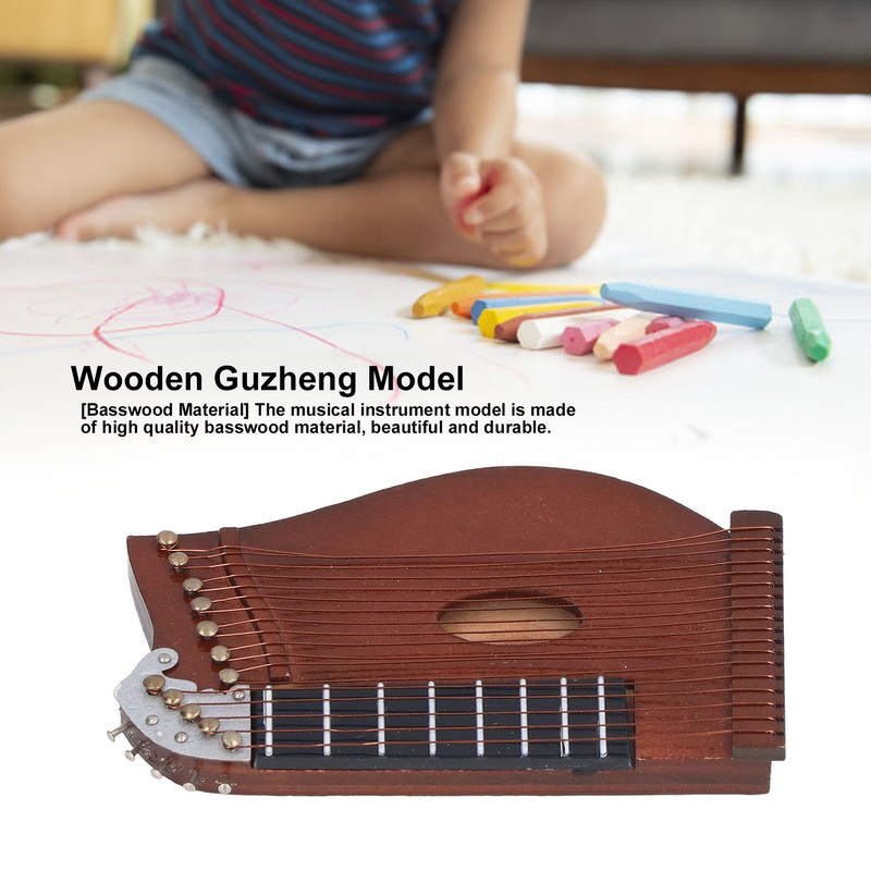 Guzheng Model Wooden Miniature Guzheng Musical Instrument Model Display for