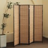 Furnnylane 4 Panel Bamboo Room Divider and Folding Panel Screen,Bamboo