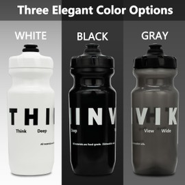 Thinvik Dishwasher Safe Water Bottles 620ml(20.97oz) Food-Grade Materials A Pair of White Water Bottles