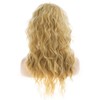 Baruisi Long Curly Wavy Blonde Wig with Bangs Synthetic Heat