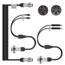 DALLUX Heavy Duty Vehicle Coil Trailer Cable with 2 Channel 4 PIN AV Connector Disconnect Kit for Truck Caravan Motor Home Backup Security Camera Monitor System