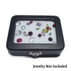 Novel Box Black Leatherette Glass Top Jewelry Case with BK/WH