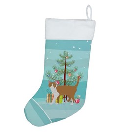 Caroline's Treasures CK4571CS Brazilian Shorthair Cat Merry Christmas Christmas Stocking Fireplace Hanging Stockings Christmas Season Party Decor Family Holiday Decorations