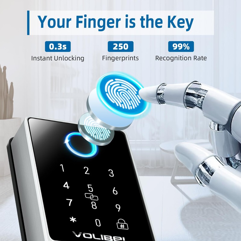 VOLIBeL Smart Lock, 7-in-1 Keyless Entry Door Lock with Fingerprint,