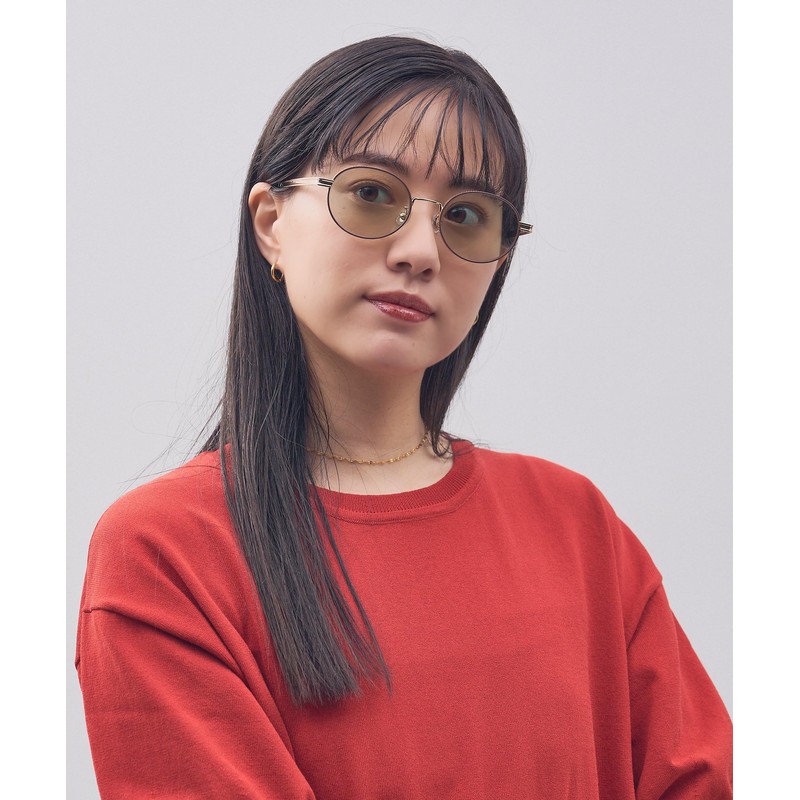 [ゾフ] STUDIO SEVEN （スタジオセブン）オーバル型 サングラス(ブラウン(クリア)・ZO252G02_44A1) | メタルフレーム｜紫外線防止 UVカット｜メンズ レディース ユニセックス【【52□20-145】