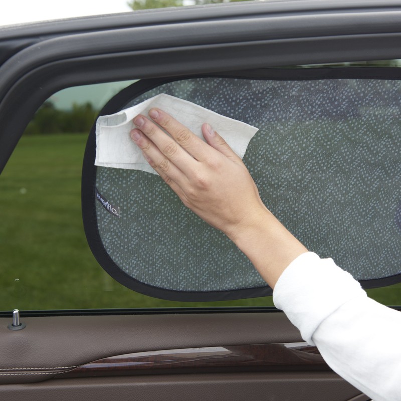 Evenflo Car Window Cling Shades, 2-Pack, Grey Chevron