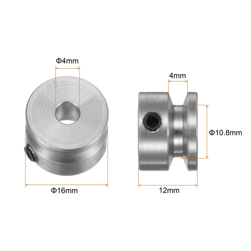 sourcing map Single Groove Pulley 4 mm Fixed Bore 16