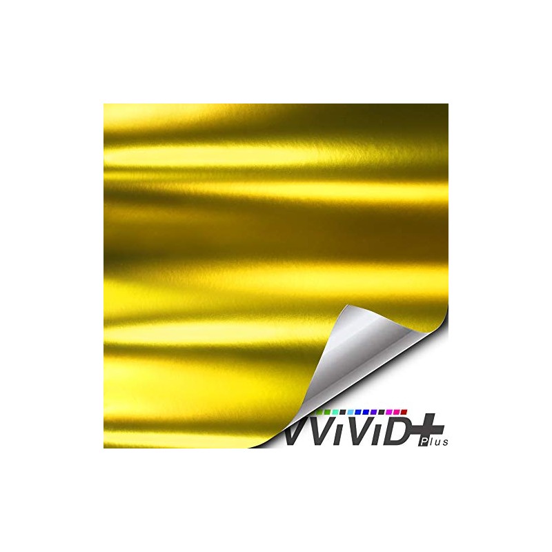 VViViD+ Premium Satin Chrome Gold Vinyl Wrap Roll w/Air-Release Adhesive
