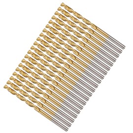 METALLIXITY Drill Bit (1/8") 20Pcs, 4241 High-Speed Steel Straight Shank Titanium Nitride (TiN) Coated 118° for Wood Plastic Iron Copper Aluminum Low Soft Metal