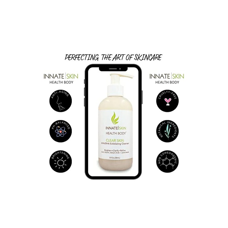 Clear Skin AHA/BHA Exfoliating Cleanser (8 oz) - Gentle Acne