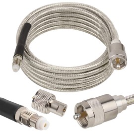 MOOKEERF CB Coax Cable,RG8x Coaxial Cable 10ft,RG8X Stranded Core CB Antenna Cable with PL-259 and FME/PL259 Male Connector,Low Loss CB Radio HAM Radio Coax Cable-10 Foot