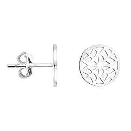 SOFIA MILANI - Women's Earrings 925 Silver - Circle Ornaments Stud Earrings, Sterling Silver, No Gemstone
