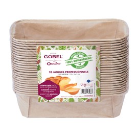 Gobel Set of 25 Professional Cakes - Disposable Natural Paper 100% Biodegradable Cases - Oven / Fridge / Freezer Safe - Easy Release