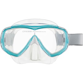 Cressi Estrella Jr - Diving and Snorkelling Mask, Transparent/Aquamarine, One Size, Kids Unisex
