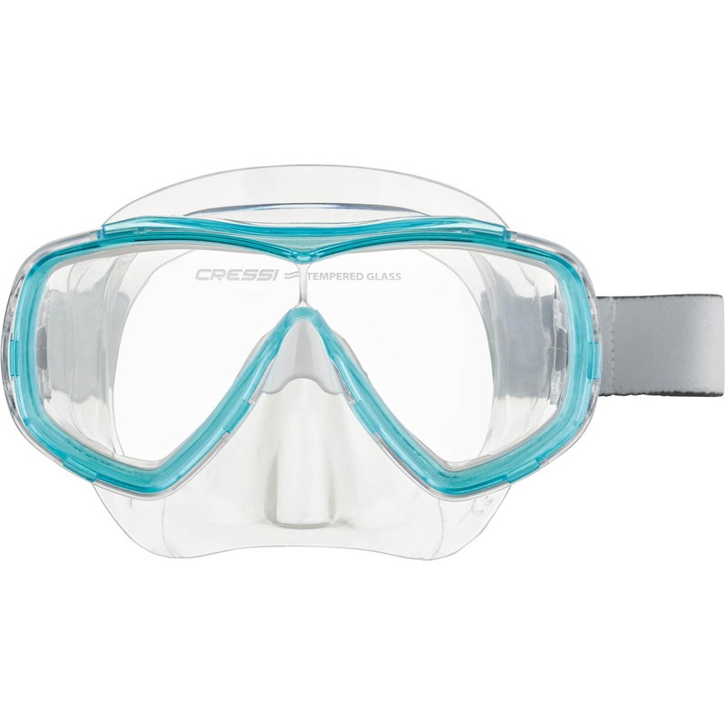 Cressi Estrella Jr - Diving and Snorkelling Mask, Transparent/Aquamarine, One