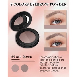 Eyebrow Powder Kit,Duo Long Lasting Waterproof Light Ash Brown Tint Eye Brow Filler,Enhance Define Brows,Eye Makeup Contour Palette Set with Mirror Eyebrow Tools, Mother's Day Gift for Women Girl-04