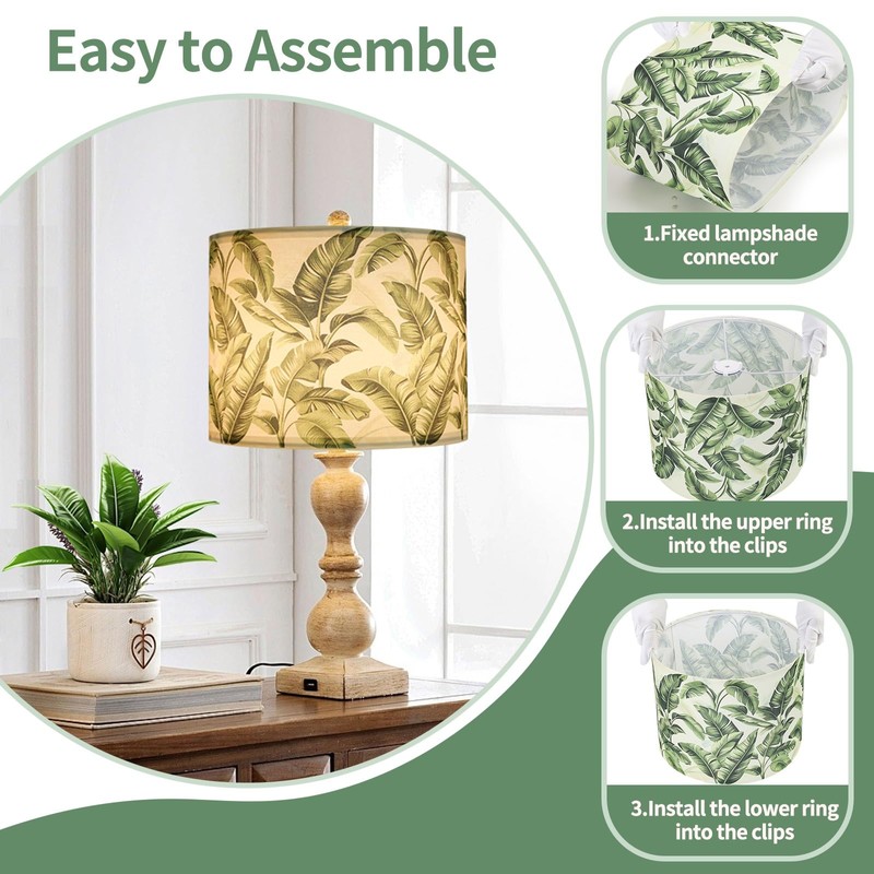 Espossi Lamp Shades For Table Lamps, HD Printing Green Banana