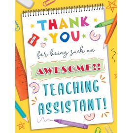 Piccadilly Greetings Thank You Teacher Teaching Assistant Card Notepad - 8 x 6 inches