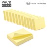 WAYTEX 1200 Sticky Notes Pastel Yellow 12 Pads of 100