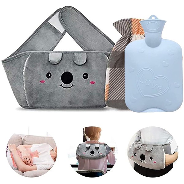 TSQIBU Hot Water Bottle, Fuwamoko Cover, Belt, 3.2 gal (1.2 L), Removable, Eco Hot Water Bottle, Hand Warmer, Hot Water Filler, No Electricity Required, Soft, Warm, Warm Goods, Warm Goods, Foot, Cold