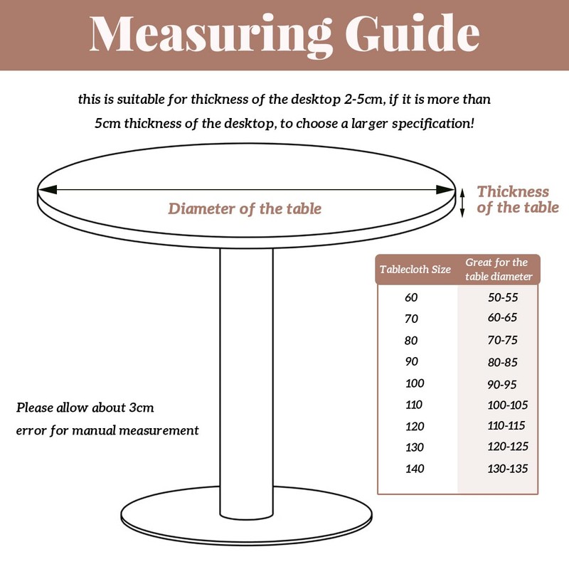 Odot Washable Tablecloth Round 70 cm, Elastic Lotus Effect Tablecloth