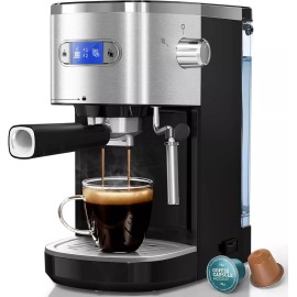 Unbranded 20 Bar Semi-Automatic Coffee Espresso Maker,Milk Frother Steam Wand,LCD Display