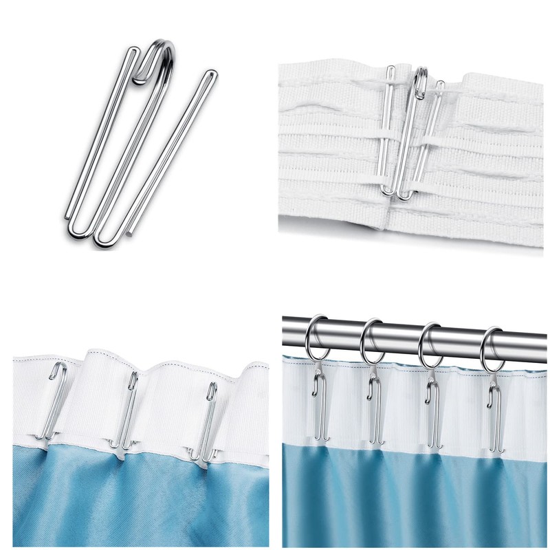 Metal Curtain Hooks Pinch Pleat Header Tape Pins Heavy Duty
