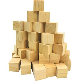 Fycooler Small Wooden Cubes Wood Carving Kit - Wood Cubes Blocks -Natural Unfinished Pine Wood Blocks - Kids Educational Cubes for DIY,Art&Crafts,Puzzles,Numbers- 35pcs- 3x3x3cm/1.18 x1.18 x1.18 inch
