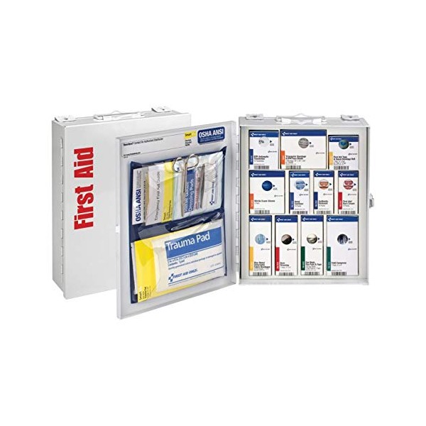 First Aid Only 90658 ANSI 2015 Compliant Medium Metal SmartCompliance Food Service First Aid Cabinet Without medications