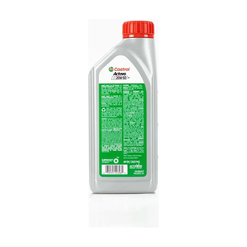 Aceite Moto 4t Castrol Actevo 20w50 Sintetico 1l