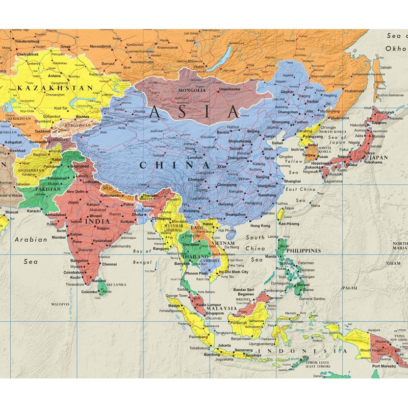 48x78 Huge World Contemporary Elite Wall Map Laminated