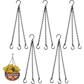 Laicaii 5pcs Hanging Basket Chains 3 Point, Heavy Duty Flower Hanging Baskets for Hanging Plants, Replacement Chains Flower Pot Chains For Hanging Basket With16 Inch For Bird Feeders Planters