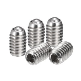 sourcing map Ball Point Set Screws, M4 x 6mm 304 Stainless Steel Metric Spring Hex Socket Screw 20pcs