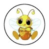 handmade 48 HONEY BEE ENVELOPE SEALS LABELS STICKERS 1.2" ROUND