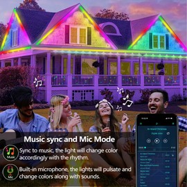httpsmp 100FT Outdoor LED Strip Light Waterproof,IP68 Outside RGB+IC Light Strip with App/Remote Control,Chase Mode,Music Sync Light for Balcony,Deck,Rooftop,Garden,Pool