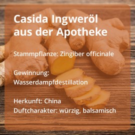 Ingweröl Naturrein - Ätherisches Öl - Therapeutische Qualität – Ingwer Öl für Aromatherapie, Aromadiffuser - Aus der Apotheke - 10 ml